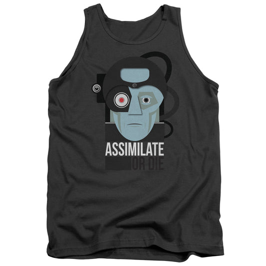 Star Trek Assismilate Or Die Mens Tank Top Shirt Charcoal