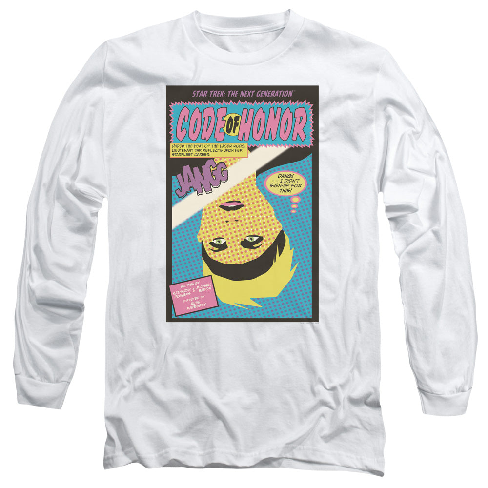 Star Trek Tng Season 1 Episode 4 Mens Long Sleeve Shirt White Officially Licensed Officially Licensed