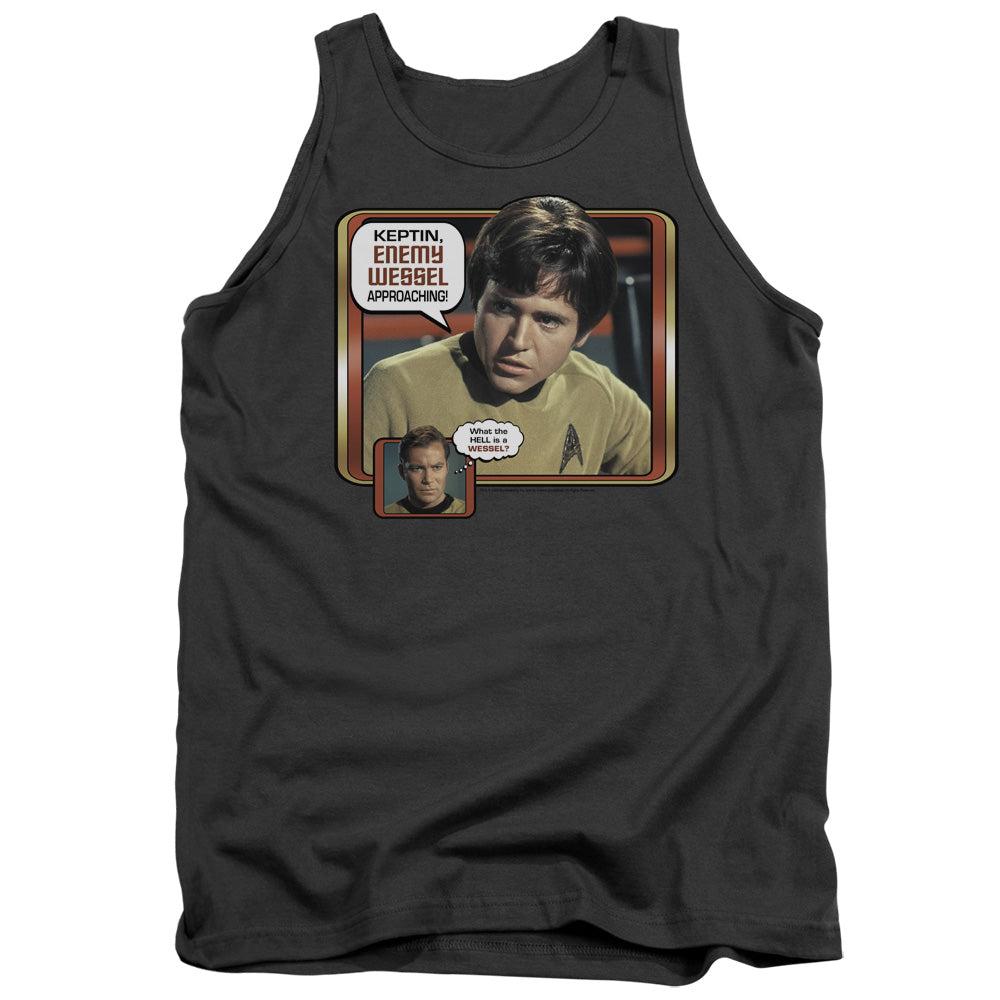 Star Trek Enemy Wessel Mens Tank Top Shirt Charcoal