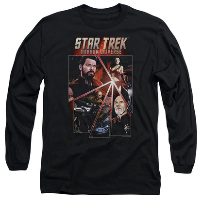 Star Trek Panels Mens Long Sleeve Shirt Black Officially Licensed Officially Licensed