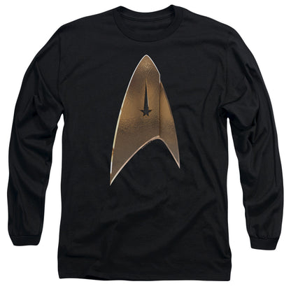 Star Trek Discovery Command Shield Mens Long Sleeve Shirt Black Officially Licensed Officially Licensed