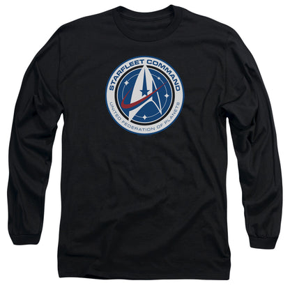 Star Trek Discovery Starfleet Command Mens Long Sleeve Shirt Black Officially Licensed Officially Licensed