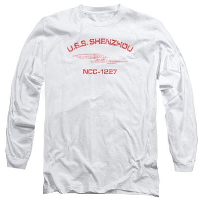 Star Trek Shenzhou Athletic Mens Long Sleeve Shirt White Officially Licensed Officially Licensed