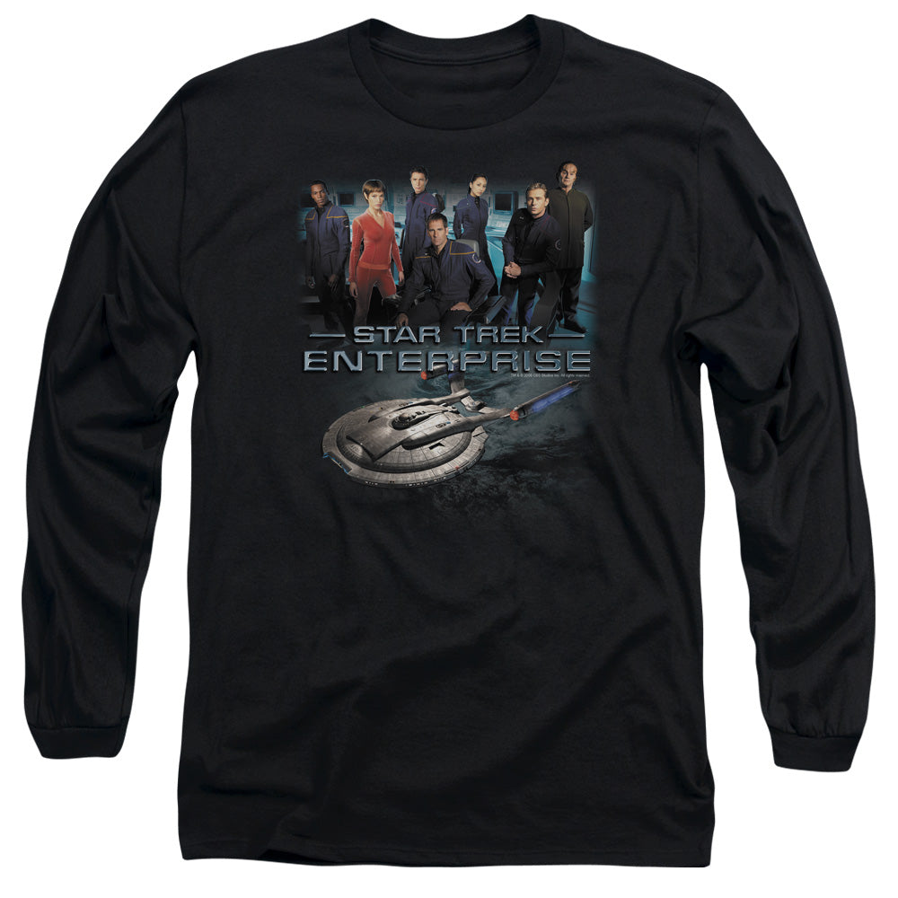 Star Trek Enterprise Crew Mens Long Sleeve Shirt Black Officially Licensed Officially Licensed