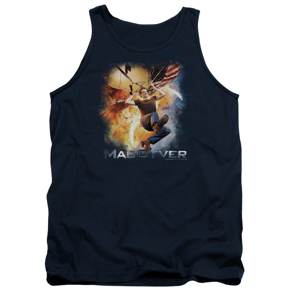 Macgyver Parachute Mens Tank Top Shirt Navy