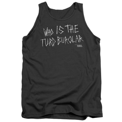 American Vandal Turd Burglar Mens Tank Top Shirt Charcoal