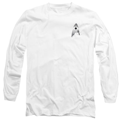 Star Trek Discovery Medical Badge Mens Long Sleeve Shirt White Officially Licensed Officially Licensed