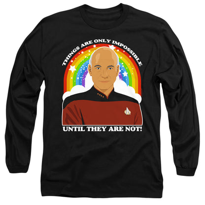 Star Trek The Next Generation Impossible Mens Long Sleeve Shirt Black Officially Licensed Officially Licensed