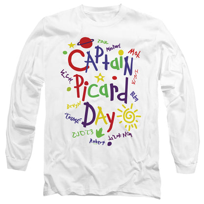 Star Trek Picard Picard Day Mens Long Sleeve Shirt White Officially Licensed Officially Licensed