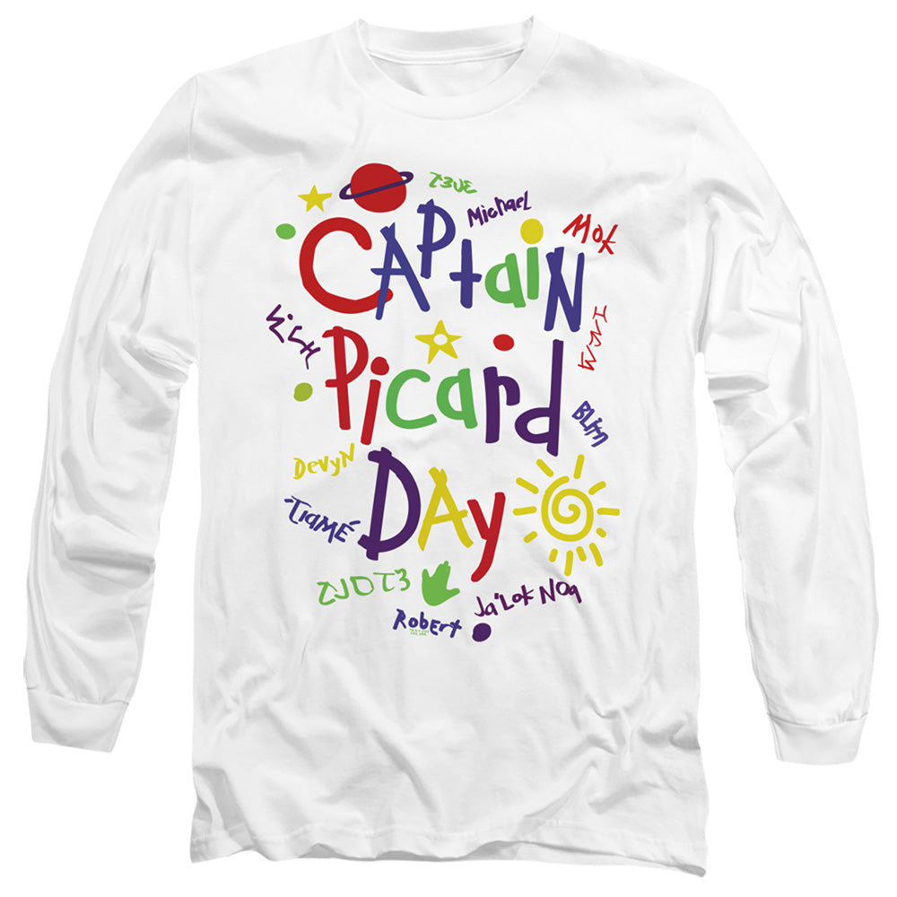 Star Trek Picard Picard Day Mens Long Sleeve Shirt White Officially Licensed Officially Licensed