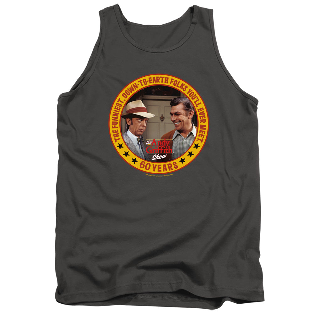 Andy Griffith 60 Years Mens Tank Top Shirt Charcoal