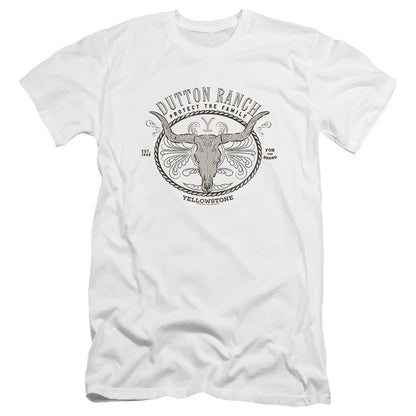 Yellowstone Dutton Ranch Hbo Premium Bella Canvas Slim Fit Mens T Shirt White