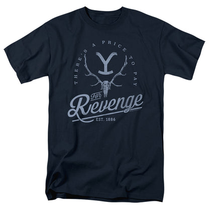 Yellowstone Revenge Skull Mens T Shirt Navy