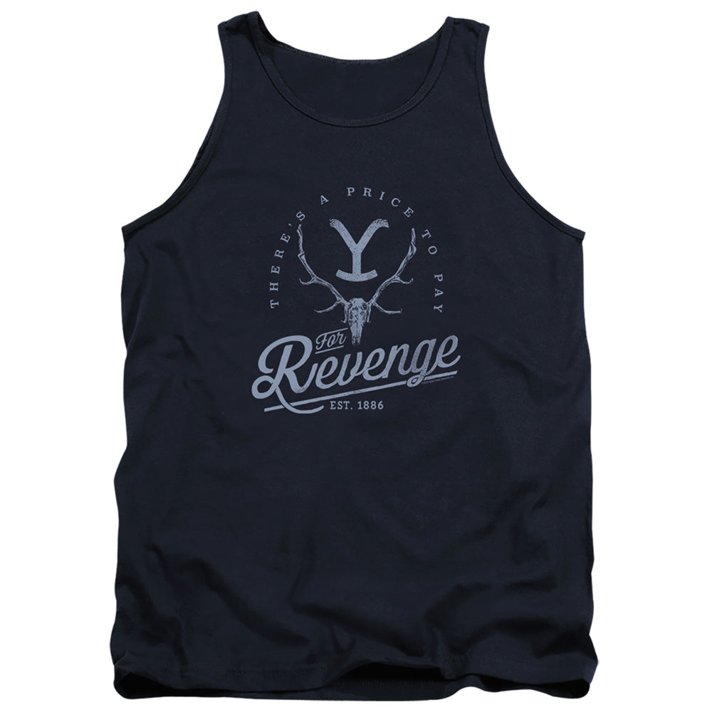 Yellowstone Revenge Skull Mens Tank Top Shirt Navy