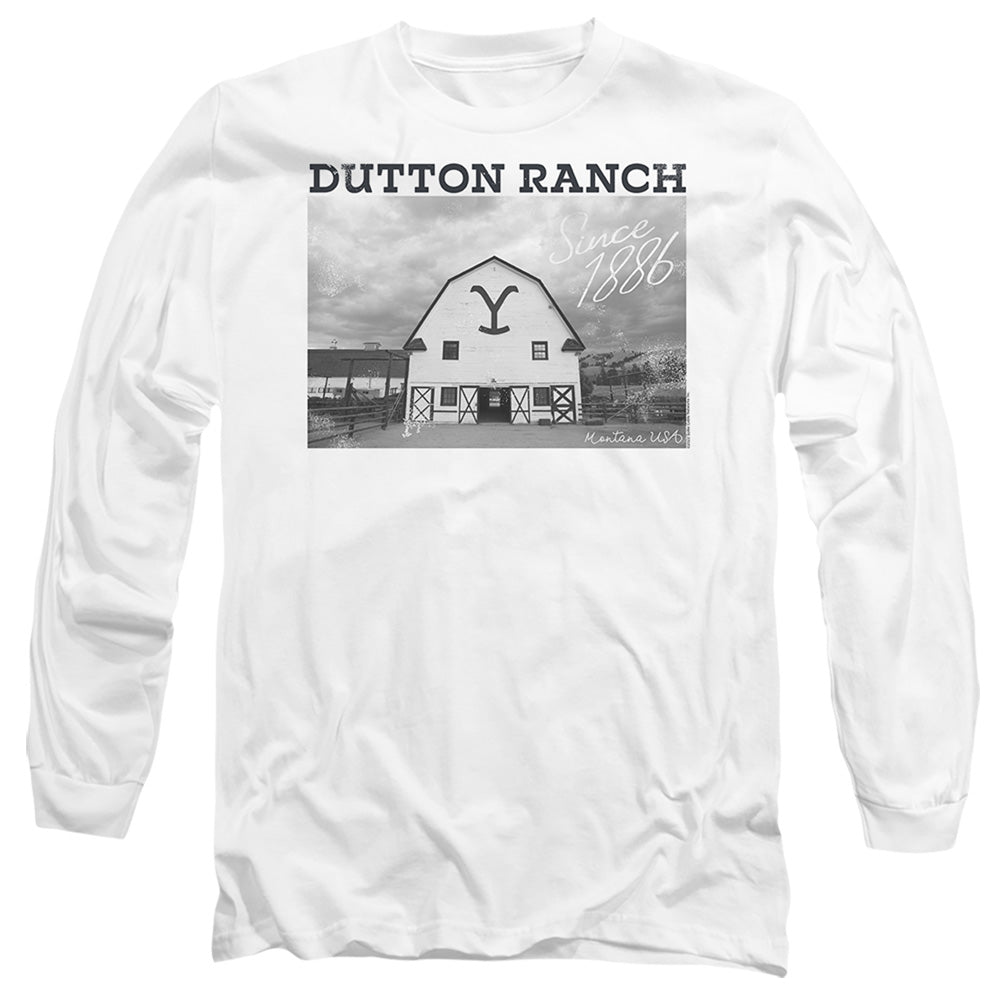 Yellowstone Dutton Barn Mens Long Sleeve Shirt White