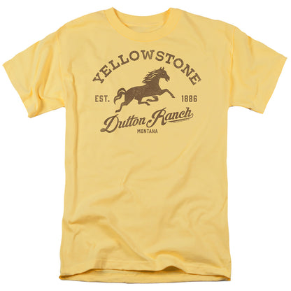 Yellowstone Dutton Ranch Horse Mens T Shirt Banana