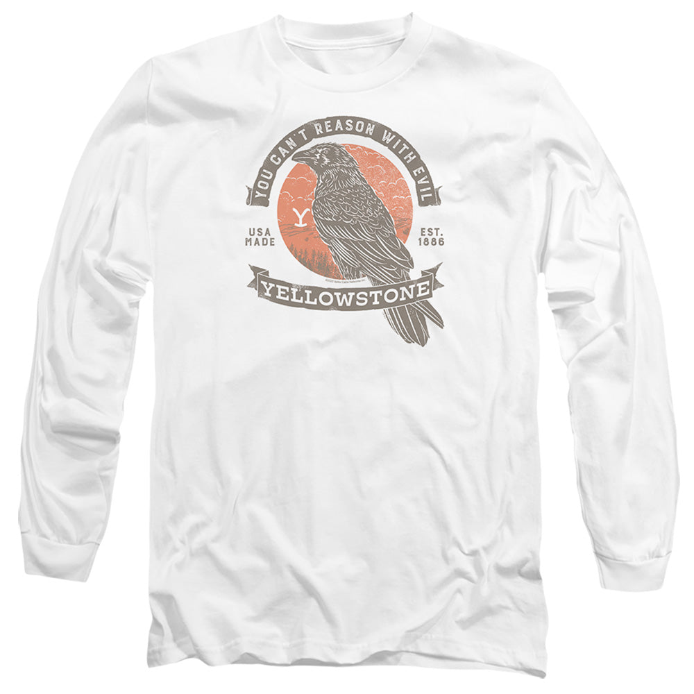 Yellowstone Evil Bird Mens Long Sleeve Shirt White