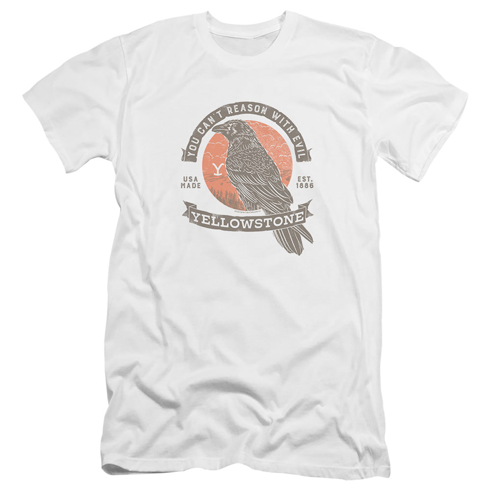 Yellowstone Evil Bird Hbo Premium Bella Canvas Slim Fit Mens T Shirt White