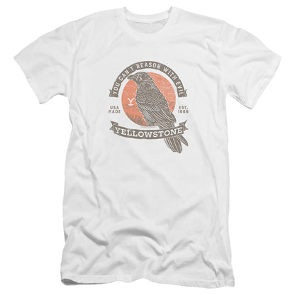 Yellowstone Evil Bird Hbo Premium Bella Canvas Slim Fit Mens T Shirt White