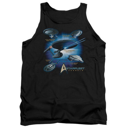 Star Trek Starfleet Vessels Mens Tank Top Shirt Black