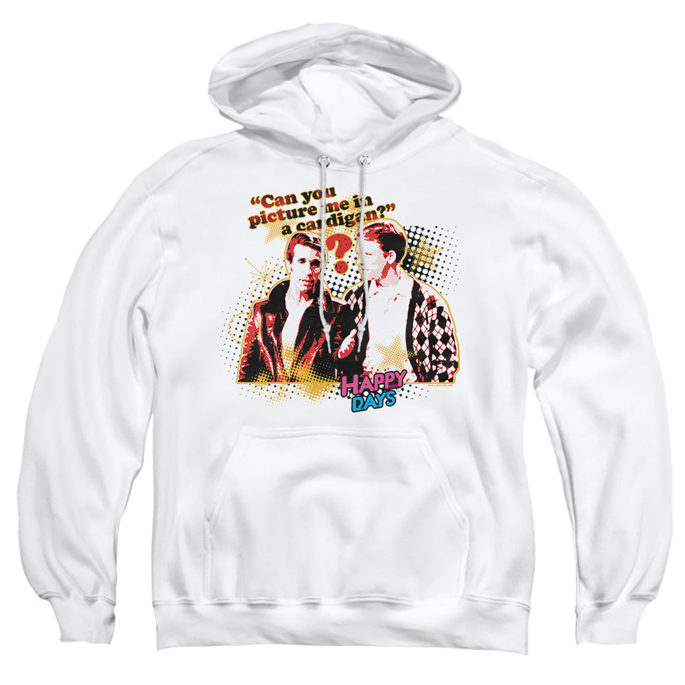 Happy Days No Cardigans Mens Hoodie White Officially Licensed