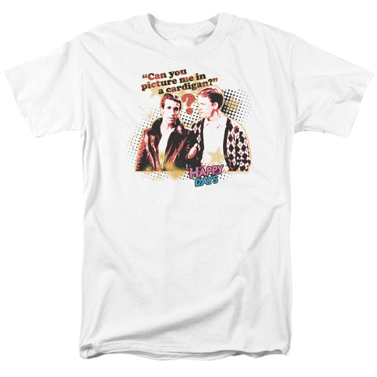 Happy Days No Cardigans Mens T Shirt White