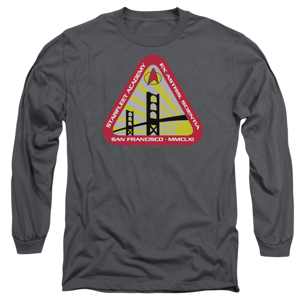 Star Trek Starfleet Academy Mens Long Sleeve Shirt Charcoal Officially Licensed Officially Licensed