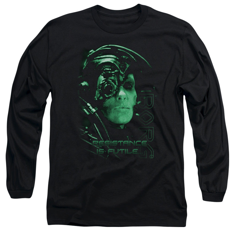Star Trek Resistance Is Futile Mens Long Sleeve Shirt Black Officially Licensed Officially Licensed