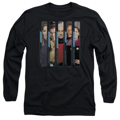 Star Trek The Captains Mens Long Sleeve Shirt Black Officially Licensed Officially Licensed