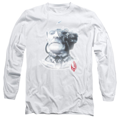 Star Trek Borg Head Mens Long Sleeve Shirt White Officially Licensed Officially Licensed