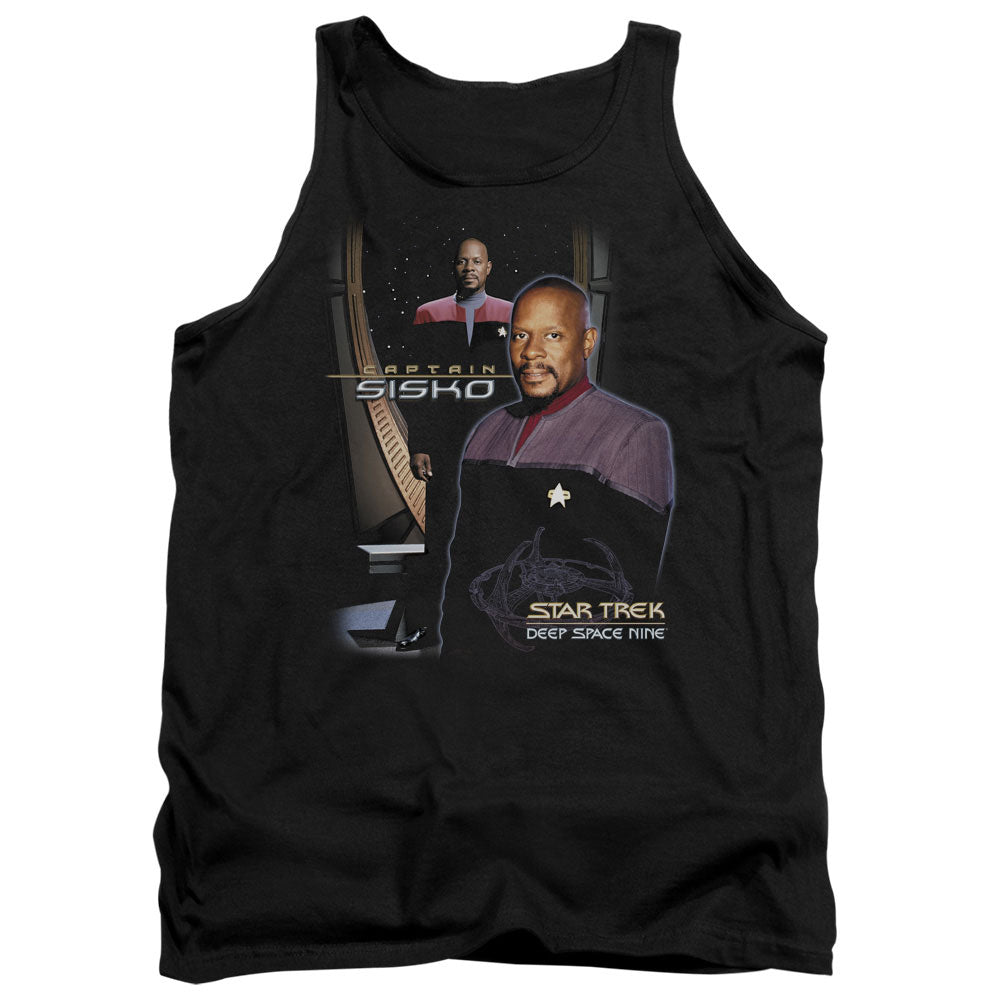 Star Trek Captain Sisko Mens Tank Top Shirt Black