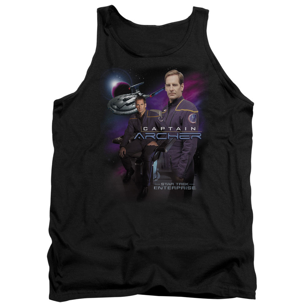 Star Trek Captain Archer Mens Tank Top Shirt Black