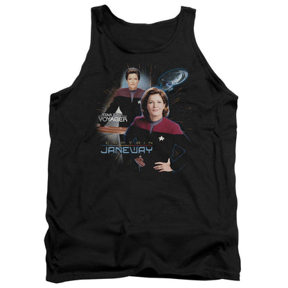 Star Trek Captain Janeway Mens Tank Top Shirt Black