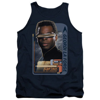 Star Trek Geordi Laforge Mens Tank Top Shirt Navy