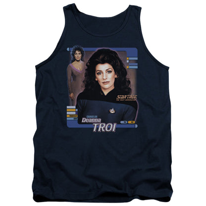 Star Trek Deanna Troi Mens Tank Top Shirt Navy