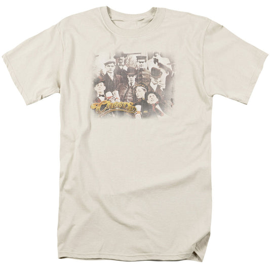 Cheers Opening Distressed Mens T Shirt Cream