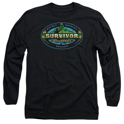 Survivor All Stars Mens Long Sleeve Shirt Black Officially Licensed