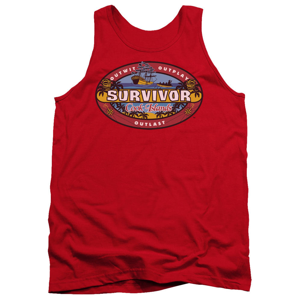 Survivor Cook Islands Mens Tank Top Shirt Red