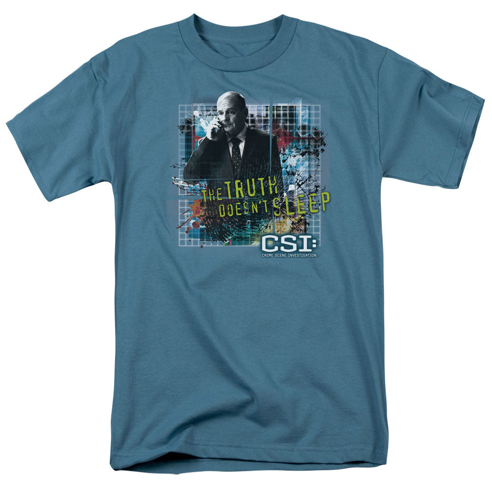 Csi Truth Doesnt Sleep Mens T Shirt Slate
