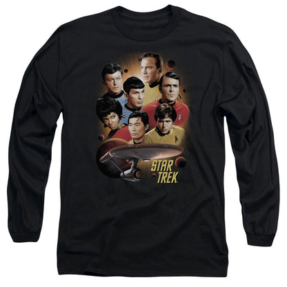 Star Trek Heart Of The Enterprise Mens Long Sleeve Shirt Black Officially Licensed Officially Licensed