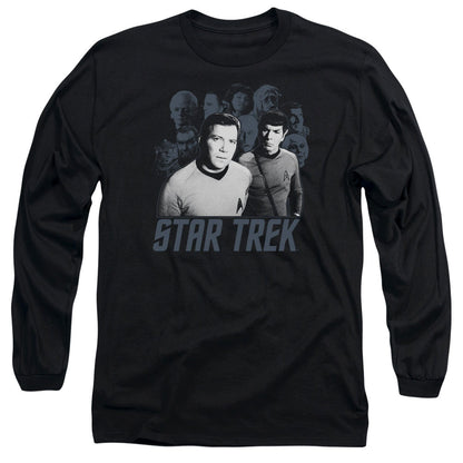 Star Trek Kirk Spock And Company Mens Long Sleeve Shirt Black Officially Licensed Officially Licensed