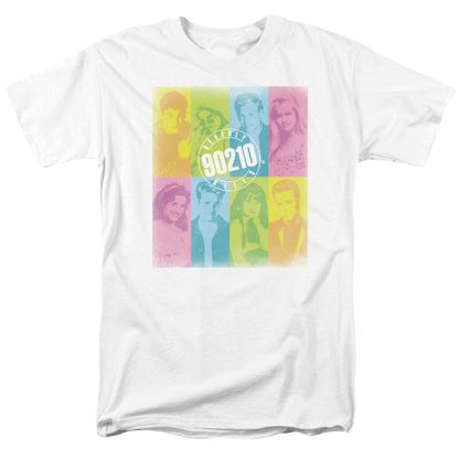90210 Color Block Of Friends Mens T Shirt White Officially Licensed