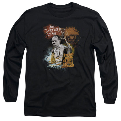 Twilight Zone Enter At Own Risk Mens Long Sleeve Shirt Black Officially Licensed