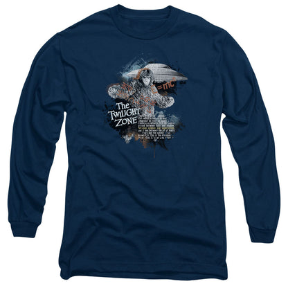 Twilight Zone Science&Superstition Mens Long Sleeve Shirt Navy Officially Licensed
