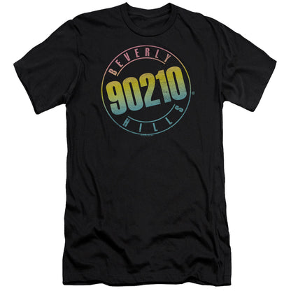 90210 Color Blend Logo Hbo Premium Bella Canvas Slim Fit Mens T Shirt Black