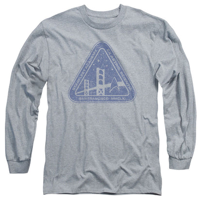 Star Trek Distressed Logo Mens Long Sleeve Shirt Athletic Heather Officially Licensed Officially Licensed