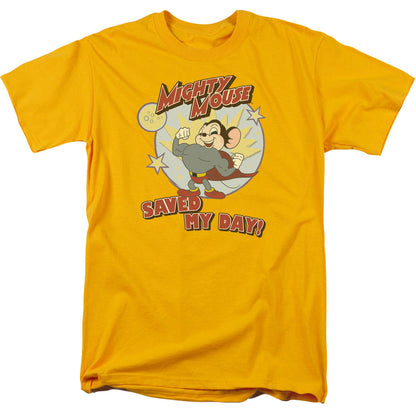 Mighty Mouse Vintage Day Mens T Shirt Gold Officially Licensed