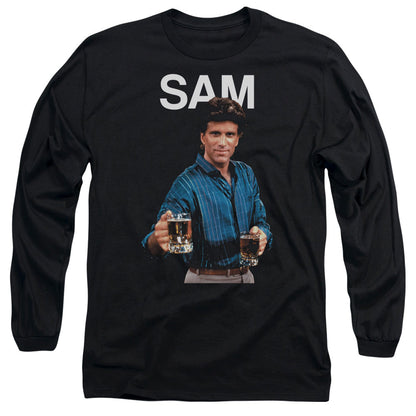 Cheers Sam Mens Long Sleeve Shirt Black Officially Licensed Officially Licensed