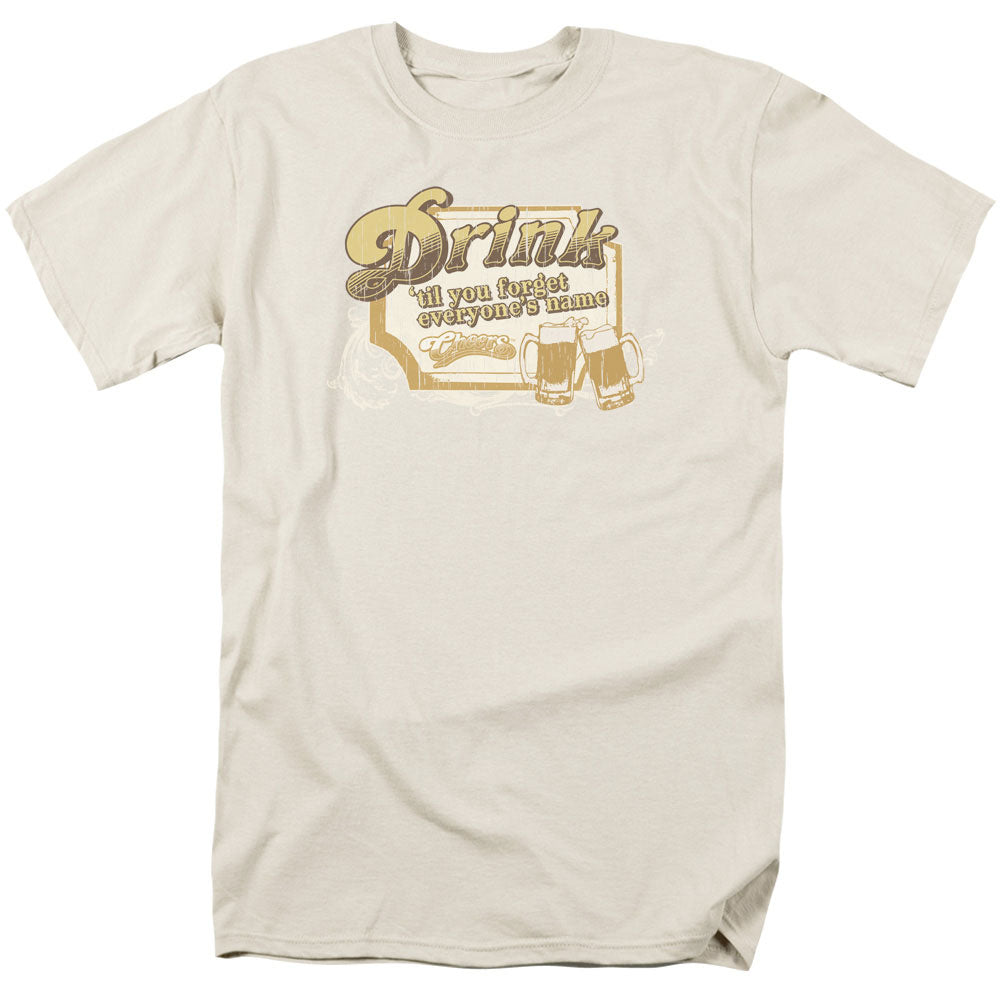 Cheers Drink To Forget Mens T Shirt Sand