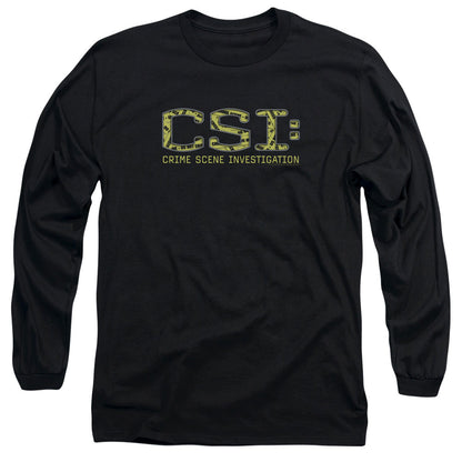 Csi Collage Logo Mens Long Sleeve Shirt Black Officially Licensed Officially Licensed